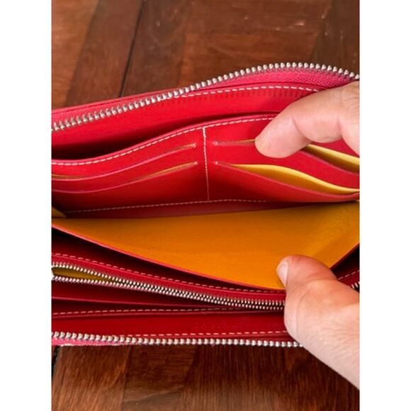 GOYARD  Goyardine Matignon Zip Around GM Wallet Red*EXCELLENT condition*BOX - Picture 13 of 16